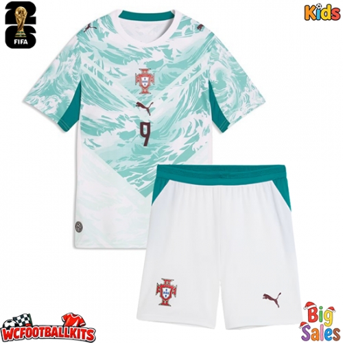 Portugal Goncalo Ramos #9 Replica Away Stadium Kit for Kids World Cup 2026 Short Sleeve (+ pants)